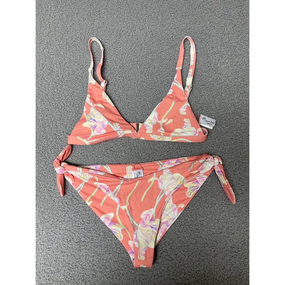Dippin' Daisy's Women Small Pink Floral Bikini Top and bottoms
